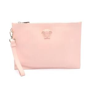 Versace Shoulder Bag Clutch Leather Pink
